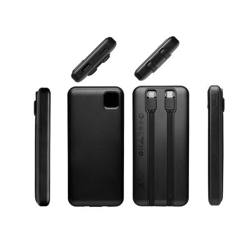 Внешний аккумулятор со встроенными кабелями Фрэйм, 10000мач; - купить необычные сувениры в Воронеже