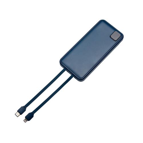 Внешний аккумулятор со встроенными кабелями Фрэйм, 10000мач; - купить именные сувениры в Воронеже