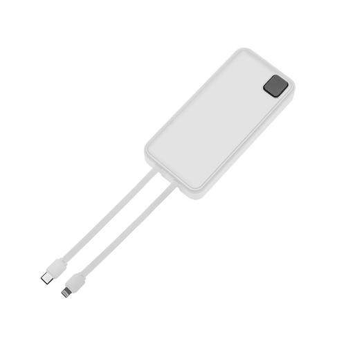 Внешний аккумулятор со встроенными кабелями Фрэйм Про, быстрая зарядка, 20000мач; - купить именные сувениры в Воронеже