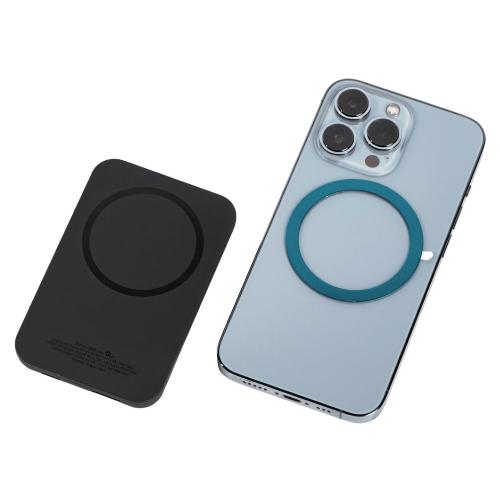 Магнитный беспроводной внешний аккумулятор MagnetIQ, 5000 mah, 10 W; - купить подарки с логотипом в Воронеже