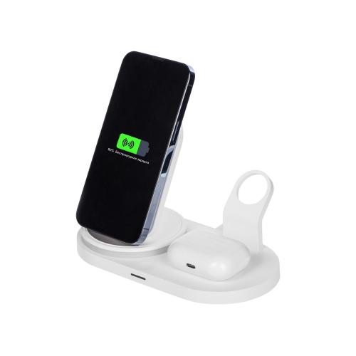 Складная зарядная станция с беспроводной зарядкой Flashport, 15 Вт; - купить подарки с логотипом в Воронеже