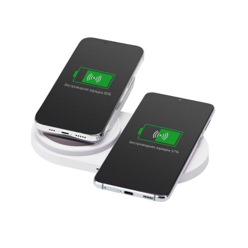 Складная зарядная станция с беспроводной зарядкой Flashport, 15 Вт; - купить именные сувениры в Воронеже