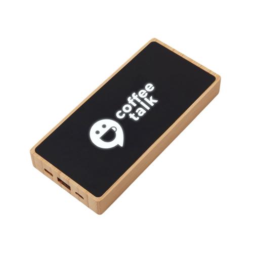 Внешний аккумулятор с подсветкой лого и солнечной панелью Reedia S1, 10000 mAh, бамбук; - купить бизнесс-сувениры в Воронеже