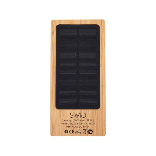 Внешний аккумулятор с подсветкой лого и солнечной панелью Reedia S1, 10000 mAh, бамбук; - купить необычные сувениры в Воронеже