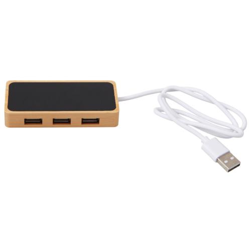 USB хаб с подсветкой лого Reedia S5, 3*USB, 1*Type C, бамбук; - купить необычные сувениры в Воронеже