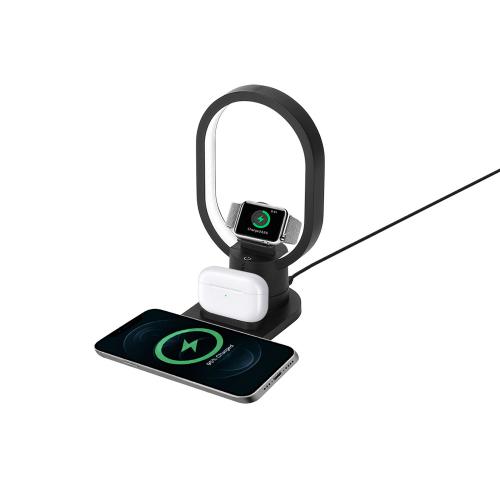 Беспроводная зарядная станция 4-в-1 Portal c лампой, 15 Вт; - купить необычные подарки в Воронеже