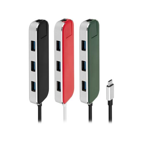 Хаб USB Rombica Type-C Chronos Black; - купить подарки с логотипом в Воронеже