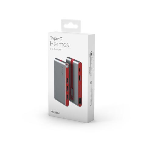 Хаб USB Rombica Type-C Hermes Red; - купить подарки с логотипом в Воронеже