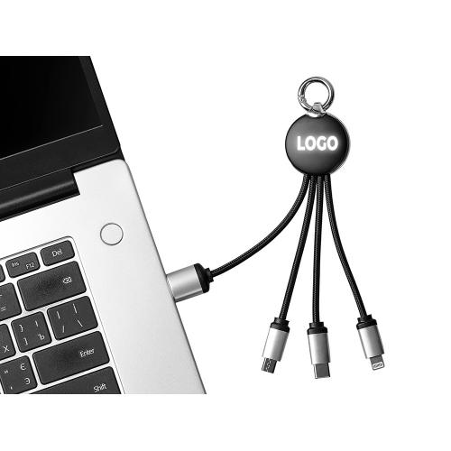 Кабель 3-в-1 с подсветкой лого Ion mini; - купить именные сувениры в Воронеже