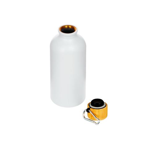 Матовая спортивная бутылка Hip S Bamboo с карабином и объемом 400 мл; - купить необычные подарки в Воронеже