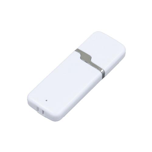 Флешка промо прямоугольной формы c оригинальным колпачком, 64 Гб, белый
