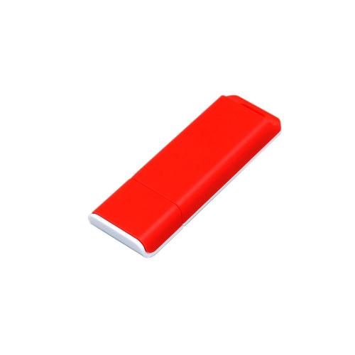 Флешка прямоугольной формы, оригинальный дизайн, двухцветный корпус, 4 Гб, красный/белый
