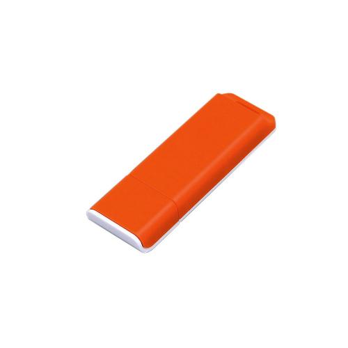 Флешка прямоугольной формы, оригинальный дизайн, двухцветный корпус, 4 Гб, оранжевый/белый