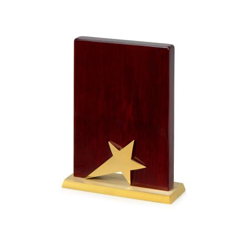 Награда Galaxy с золотой звездой, дерево, металл; - купить бизнесс-сувениры в Воронеже