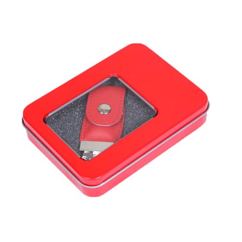 Металлическая коробочка G04 красного цвета с прозрачным окошком; - купить бизнесс-сувениры в Воронеже
