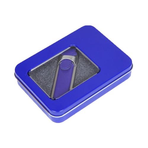 Металлическая коробочка G04 синего цвета с прозрачным окошком; - купить необычные подарки в Воронеже