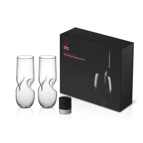 Набор из двух бокалов и пробки для шампанского Bubbly Bliss; - купить необычные подарки в Воронеже