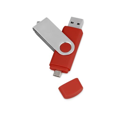 USB/micro USB-флешка 2.0 на 16 Гб Квебек OTG, красный