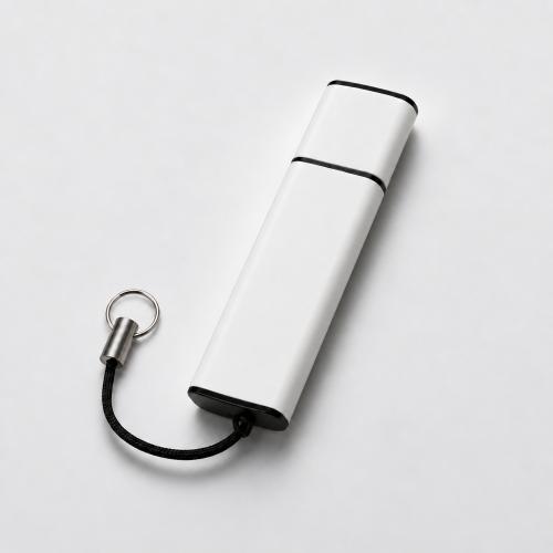 Флеш-карта USB 2.0 16 Gb металлическая с колпачком Borgir, белый