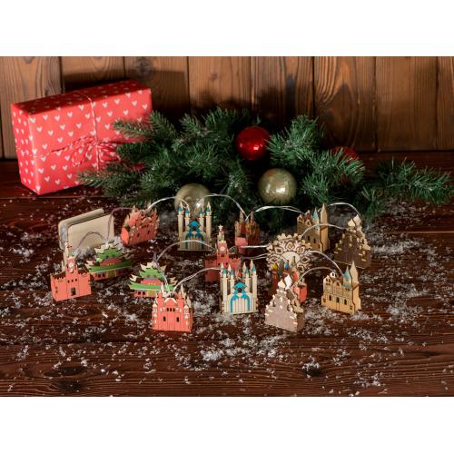 Ёлочная гирлянда с лампами в подарочной коробке Достопримечательности России; - купить подарки с логотипом в Воронеже