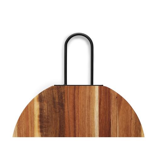 Деревянная круглая доска из акации с металлической ручкой Кира; - купить подарки с логотипом в Воронеже