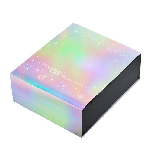 Подарочная коробка с голографическим шубером с печатью Aurora; - купить необычные подарки в Воронеже