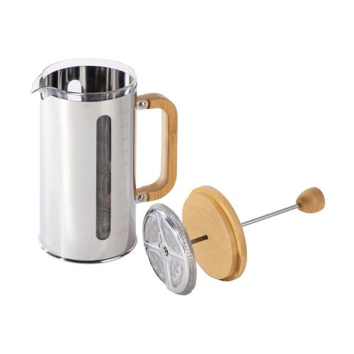 Френч-пресс в стальном корпусе и ручкой из бамбука Coffee break; - купить необычные подарки в Воронеже