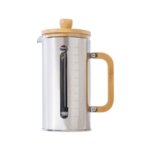 Френч-пресс в стальном корпусе и ручкой из бамбука Coffee break; - купить необычные сувениры в Воронеже