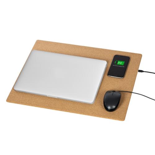 Пробковый коврик для мыши с беспроводной зарядкой Querсus; - купить необычные сувениры в Воронеже
