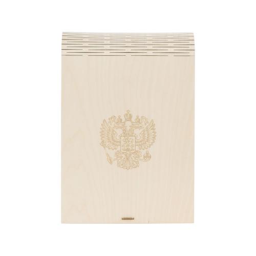 Набор бокалов для шампанского За Россию Chinelli в деревянной коробке; - купить подарки с логотипом в Воронеже