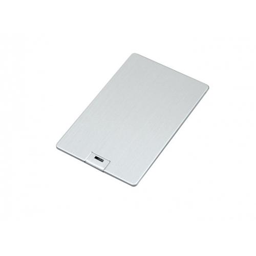 USB-флешка на 64 ГБ в виде металлической карты, с раскладным чипом; - купить необычные сувениры в Воронеже