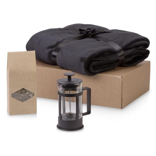 Подарочный набор Tea time с пледом, черный