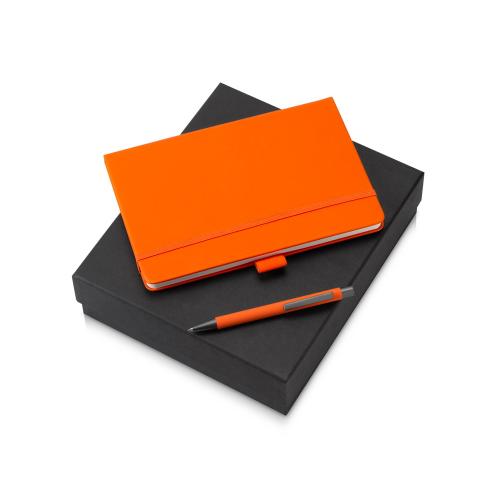 Подарочный набор Vision Pro soft-touch с ручкой и блокнотом А5, оранжевый