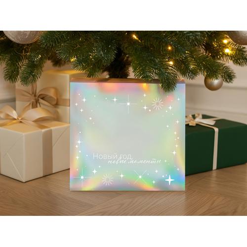 Подарочная коробка с голографическим шубером Aurora, L; - купить именные сувениры в Воронеже