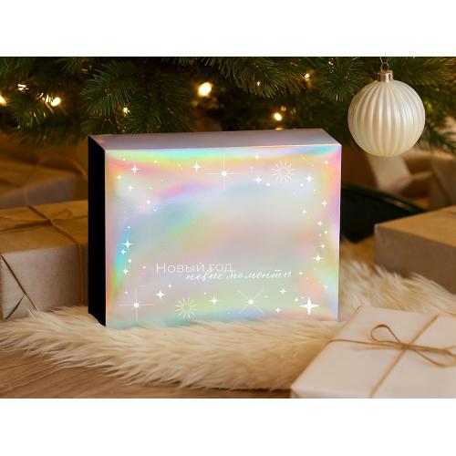 Подарочная коробка с голографическим шубером Aurora, XL; - купить подарки с логотипом в Воронеже