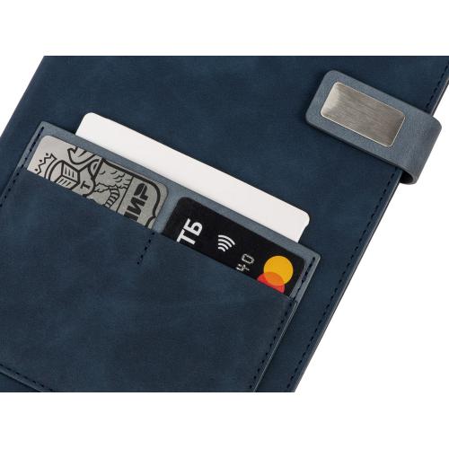 Бизнес блокнот А5 Freya с клапаном и карманом для визиток, твердая обложка, 128 листов; - купить подарки с логотипом в Воронеже