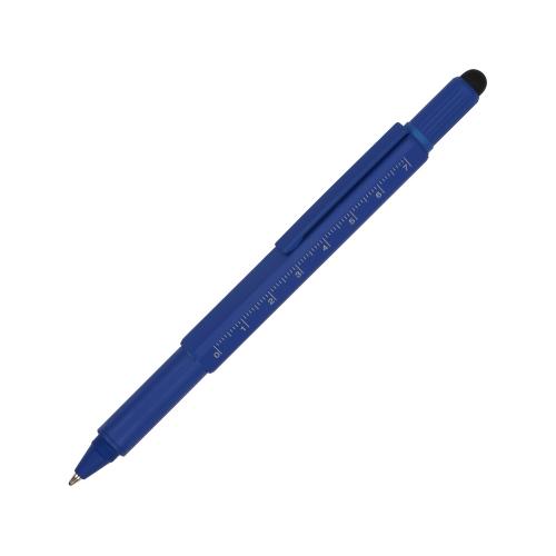 Ручка шариковая металлическая Tool, синий. Встроенный уровень, мини отвертка, стилус