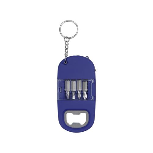 Брелок-открывалка с отвертками и фонариком Uni, софт-тач; - купить именные сувениры в Воронеже