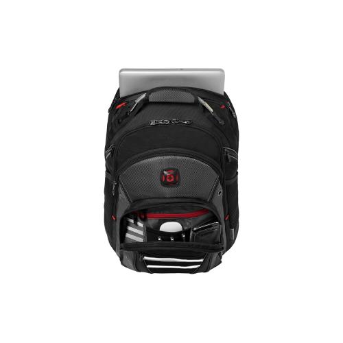 Рюкзак Synergy WENGER 16'', черный/серый, полиэстер/ПВХ, 36 x 26 x 46 см; - купить подарки с логотипом в Воронеже