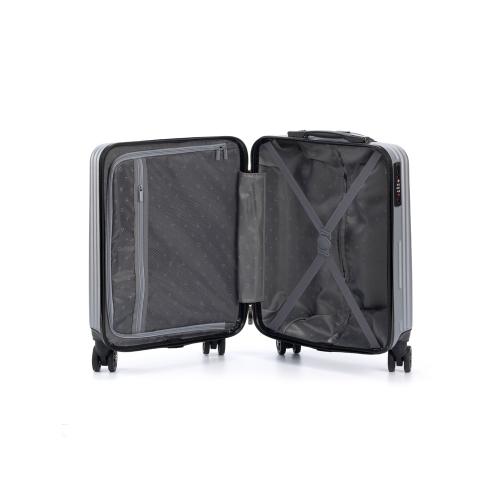 Чемодан TORBER ЛАМА, серебристый, ABS-пластик, 38 х 21 х 55 см; - купить именные сувениры в Воронеже