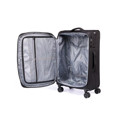 Чемодан TORBER БРОСНО, чёрный, нейлон 600D, 43,5 х 26 х 68 см; - купить именные сувениры в Воронеже