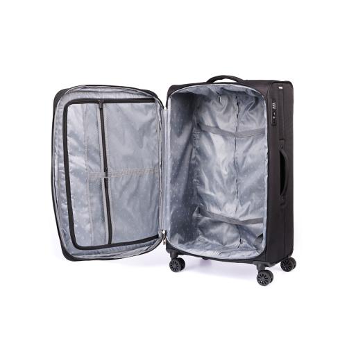 Чемодан TORBER СЕЙД, чёрный, нейлон 600D, 48 х 26.5 х 78 см; - купить именные сувениры в Воронеже