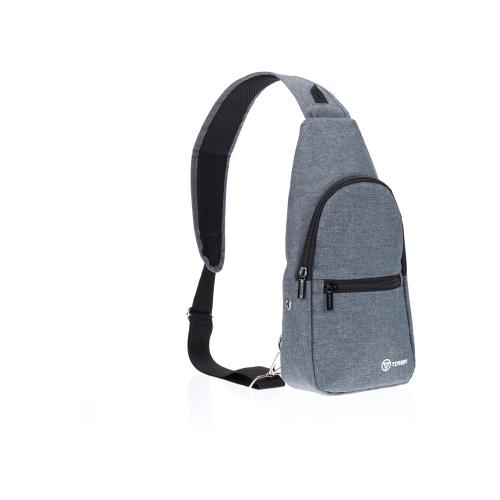 Рюкзак TORBER с одним плечевым ремнем, серый, полиэстер 300D; - купить необычные подарки в Воронеже