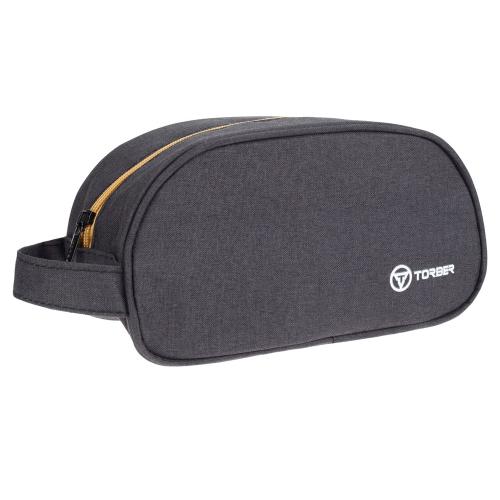 Несессер TORBER, дорожный, чёрный/бежевый, полиэстер 300D; - купить необычные подарки в Воронеже