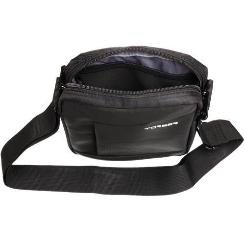 Сумка кросс-боди TORBER, черный, нейлон, 21; - купить подарки с логотипом в Воронеже
