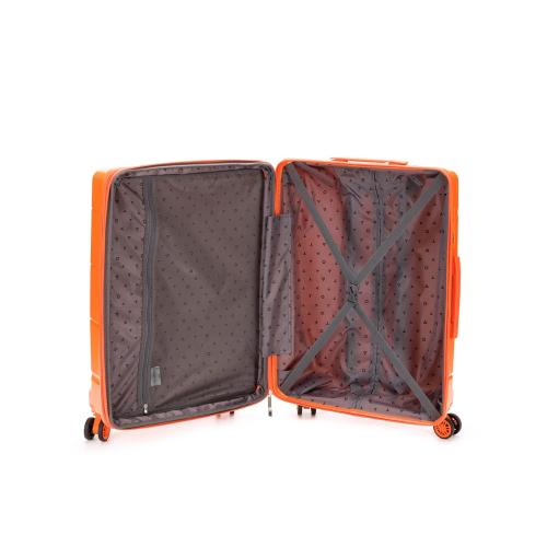 Чемодан TORBER В Отпуск, оранжевый, полипропилен, 45 х 28 х 68 см; - купить необычные подарки в Воронеже