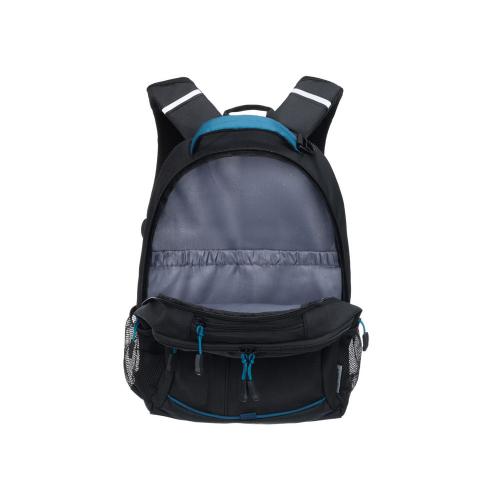 Рюкзак TORBER РАКЕТА с отделением для ноутбука 15.6, чёрный/синий, нейлон, 32 х 14 х 50 см; - купить подарки с логотипом в Воронеже