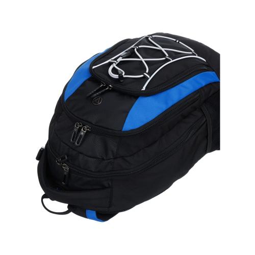 Рюкзак TORBER РАКЕТА с отделением для ноутбука 15, черный/синий, полиэстер, 33х19х45 см; - купить подарки с логотипом в Воронеже