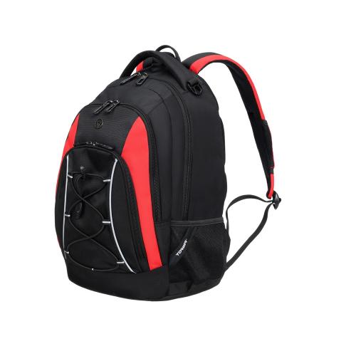Рюкзак TORBER РАКЕТА с отделением для ноутбука 15, черный/красный, полиэстер, 33х19х45 см; - купить необычные подарки в Воронеже