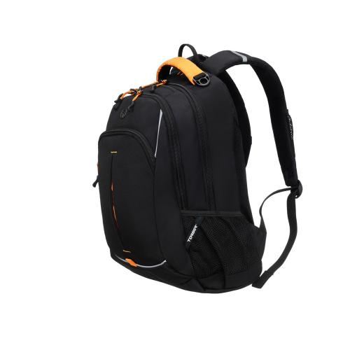 Рюкзак TORBER РАКЕТА черный/оранжевый, полиэстер/добби, 32x15x46 см; - купить необычные подарки в Воронеже